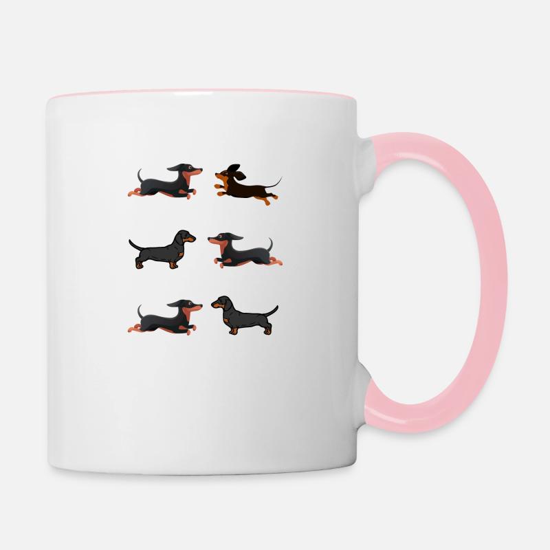 Teckels Teckels - Mug contrasté - blanc/rose