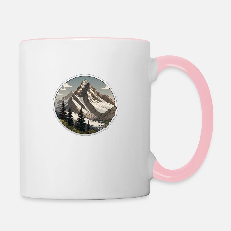 Swiss Mountains - Contrasting Mug - white/pink