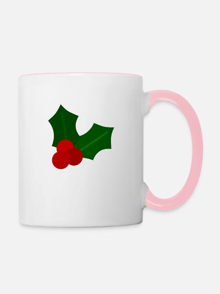 Stechpalme - Tasse zweifarbig - Weiß/Pink