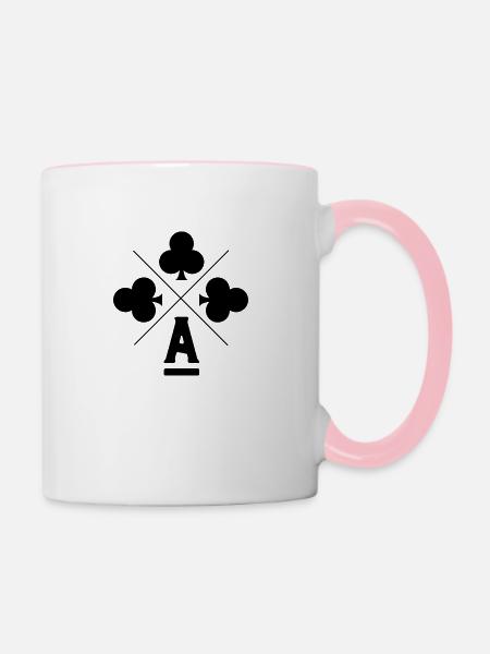 Glücksklee-Brief - Tasse zweifarbig - Weiß/Pink