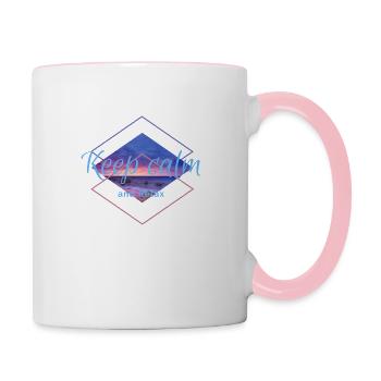 J’aime les vêtements / Reste calme - Mug contrasté - blanc/rose - Droite