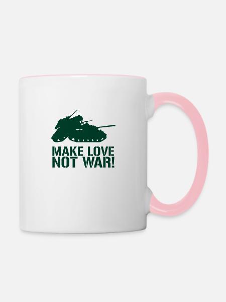 MAKE LOVE NOT WAR TANK - Tasse zweifarbig - Weiß/Pink