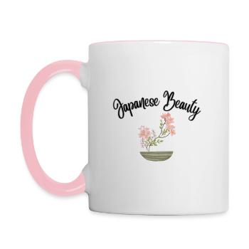 Japanese Beauty Ikebana - Contrasting Mug - white/pink - Left