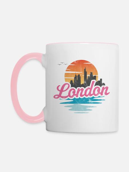 London City - Tasse zweifarbig - Weiß/Pink