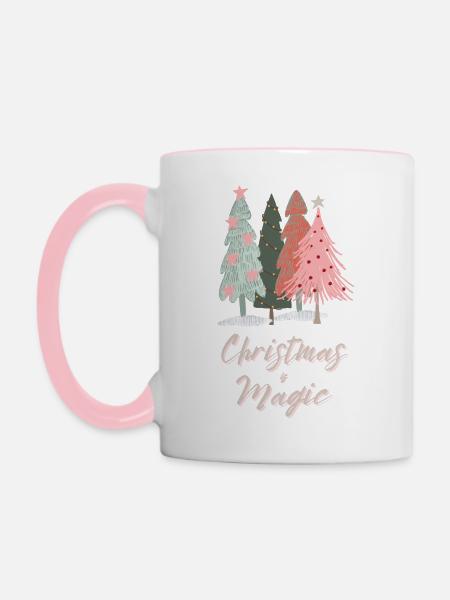 Christmas is Magic - Tasse zweifarbig - Weiß/Pink
