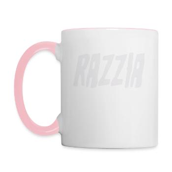 Einsatz und Kontrolle Razzia - Tasse zweifarbig - Weiß/Pink - Links