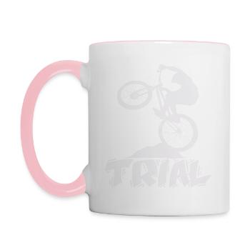 Bike Trial - bicycle - Contrasting Mug - white/pink - Left