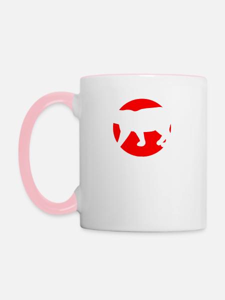 Großkatze Berglöwe - Tasse zweifarbig - Weiß/Pink
