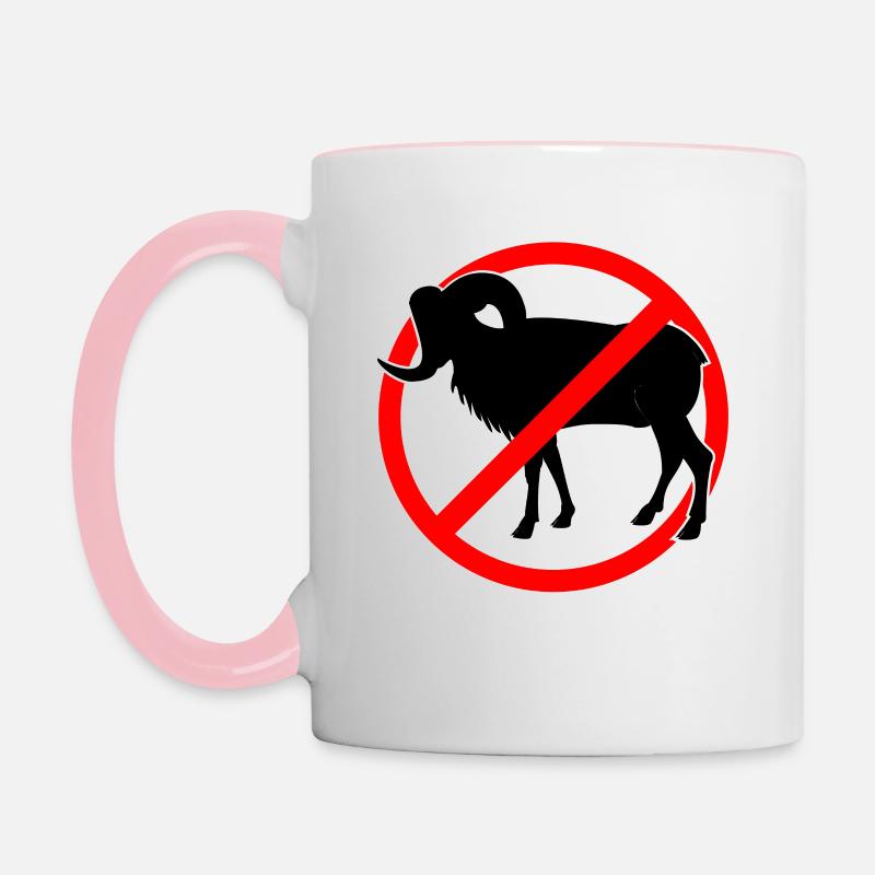 Ziegen oder Mufflons verboten - Ziege - Tasse zweifarbig - Weiß/Pink