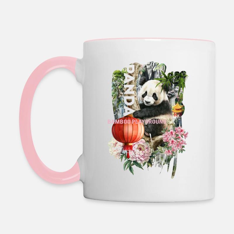 Panda Bamboo Playground - Mug contrasté - blanc/rose