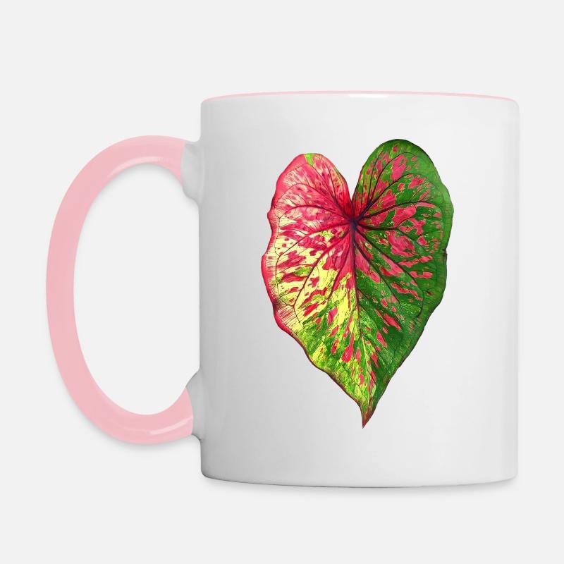 Caladium _ الكلاديوم _ Kaladie - Contrasting Mug - white/pink