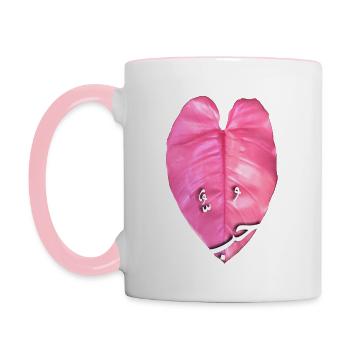 Pink Princess Philodendrons _ نبات الاميرة الوردية - Tasse zweifarbig - Weiß/Pink - Links