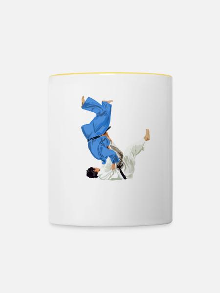 Judo - Tasse zweifarbig - Weiß/Gelb