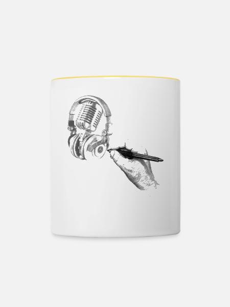 Künstler - Tasse zweifarbig - Weiß/Gelb