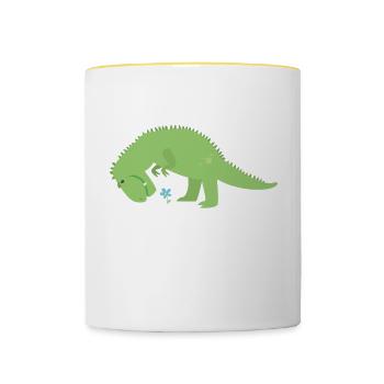 T-Rex - Tasse zweifarbig - Weiß/Gelb - Vorne