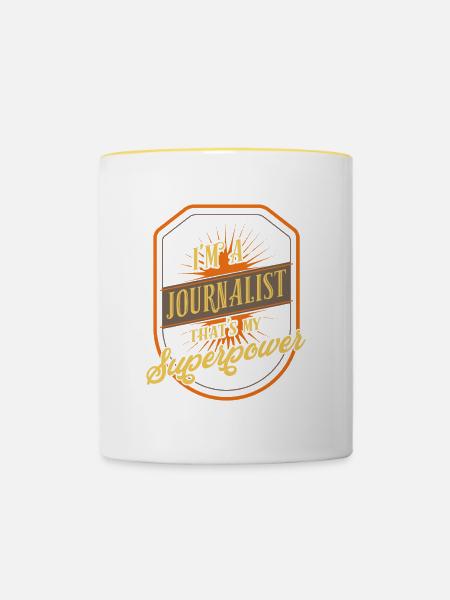 Journalist - Tasse zweifarbig - Weiß/Gelb