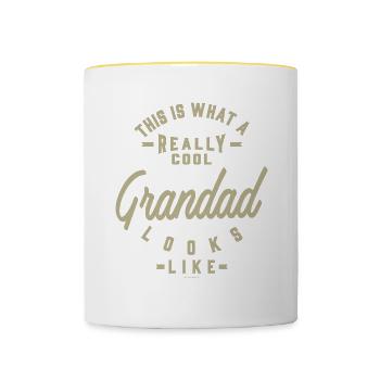 Wirklich cooler Opa - Tasse zweifarbig - Weiß/Gelb - Vorne