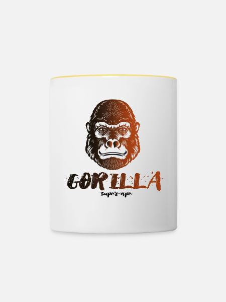 super ape 2 - Tasse zweifarbig - Weiß/Gelb
