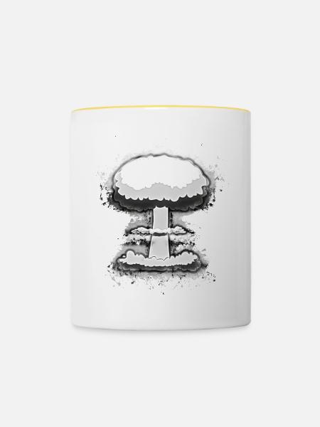 Explosion nuklear hell glühend - Tasse zweifarbig - Weiß/Gelb