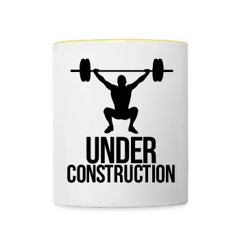 sport - Mug contrasté - blanc/jaune - Devant