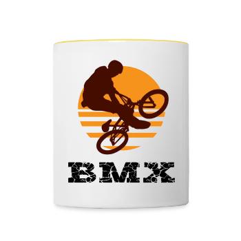 BMX - Mug contrasté - blanc/jaune - Devant