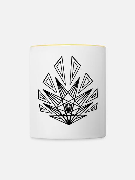 Blatt - Tasse zweifarbig - Weiß/Gelb
