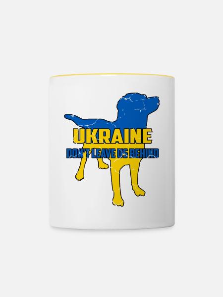 Ukraine Tierrettung - Tasse zweifarbig - Weiß/Gelb