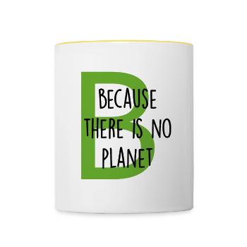 Il n’y a pas de planète B - Mug contrasté - blanc/jaune - Devant