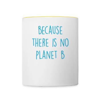 Pas de deuxième planète - pas de planète B - Mug contrasté - blanc/jaune - Devant