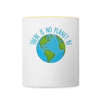 Il n’y a pas de planète B - es gibt kein Planète B - Mug contrasté - blanc/jaune - Devant