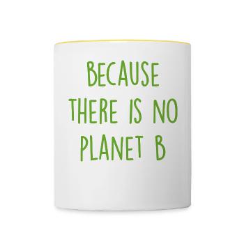 Pas de planète B - Kein Planet B - Mug contrasté - blanc/jaune - Devant