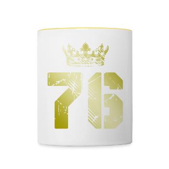 76 Number crown - Contrasting Mug - white/yellow - Front