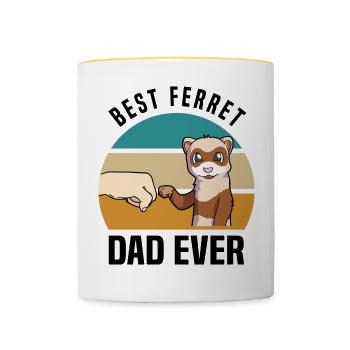 Frettchen - Tasse zweifarbig - Weiß/Gelb - Vorne