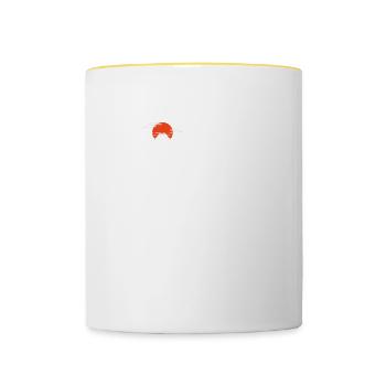 Snowboard, Snowboarder, Hokkaido Snowboard, - Mug contrasté - blanc/jaune - Devant