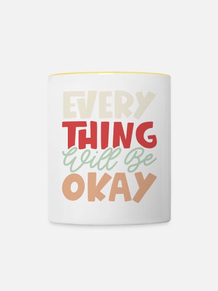 Alles wird gut - Tasse zweifarbig - Weiß/Gelb