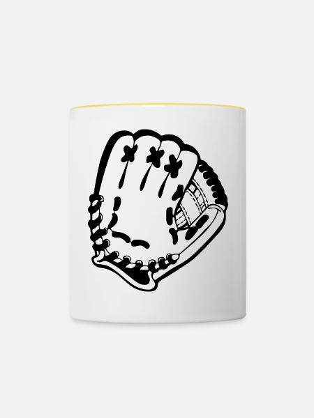Baseball - Tasse zweifarbig - Weiß/Gelb