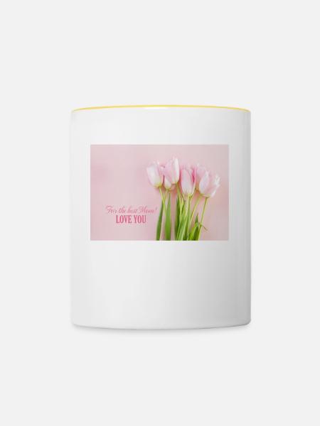 Beste Mutter Best Mom - Tasse zweifarbig - Weiß/Gelb