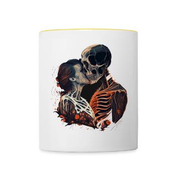 Eternal Embrace Skeleton - Contrasting Mug - white/yellow - Front