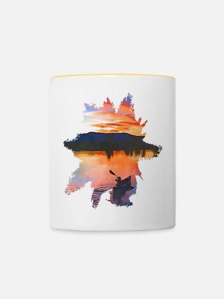 KANU-KAJAK - Tasse zweifarbig - Weiß/Gelb