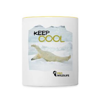 KEEP COOL Eisbär - Tasse zweifarbig - Weiß/Gelb - Vorne