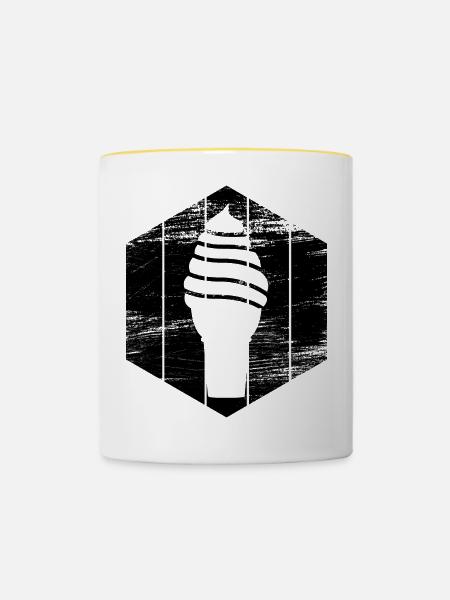 Eiscreme - Tasse zweifarbig - Weiß/Gelb