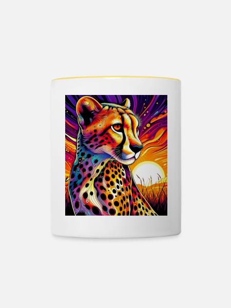 Gepard - Tasse zweifarbig - Weiß/Gelb