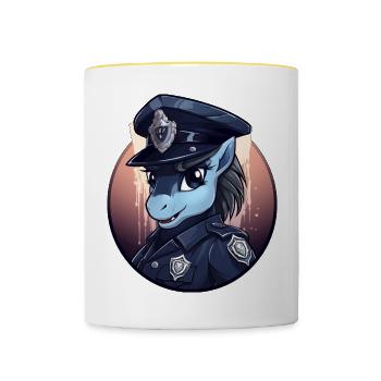 Pony Police - Contrasting Mug - white/yellow - Front