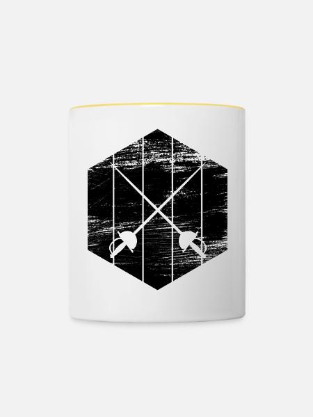 Fechtausrüstung - Tasse zweifarbig - Weiß/Gelb
