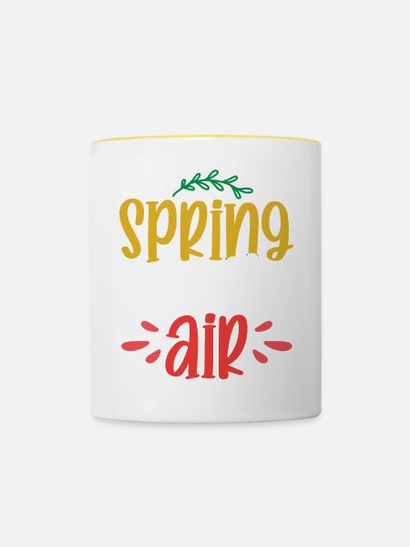 Der Frühling liegt in der Luft - Tasse zweifarbig - Weiß/Gelb