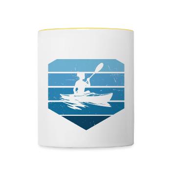 Kayak Femmes Kayak Kayak Canoë Hommes - Mug contrasté - blanc/jaune - Devant