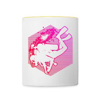 Free Dive Scuba Tauchen Taucher Scuba Diver - Tasse zweifarbig - Weiß/Gelb - Vorne
