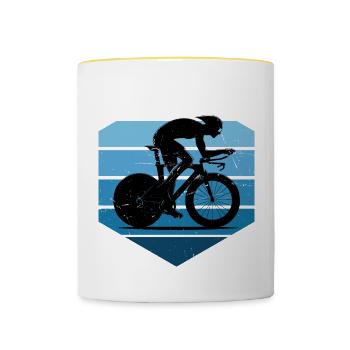 Vélo de route pour hommes Vélo de route Vélo de route Vélo de route - Mug contrasté - blanc/jaune - Devant