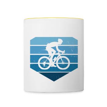 Rennradfahren Roadbike Herren Road Bike Damen - Tasse zweifarbig - Weiß/Gelb - Vorne