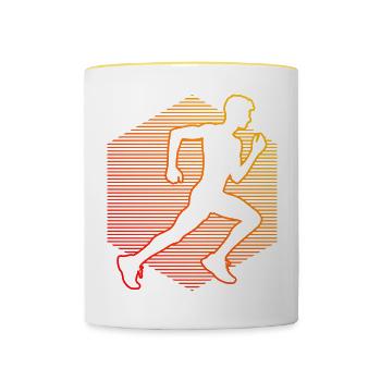 Jogging Fitness Course à pied Jogging Homme - Mug contrasté - blanc/jaune - Devant